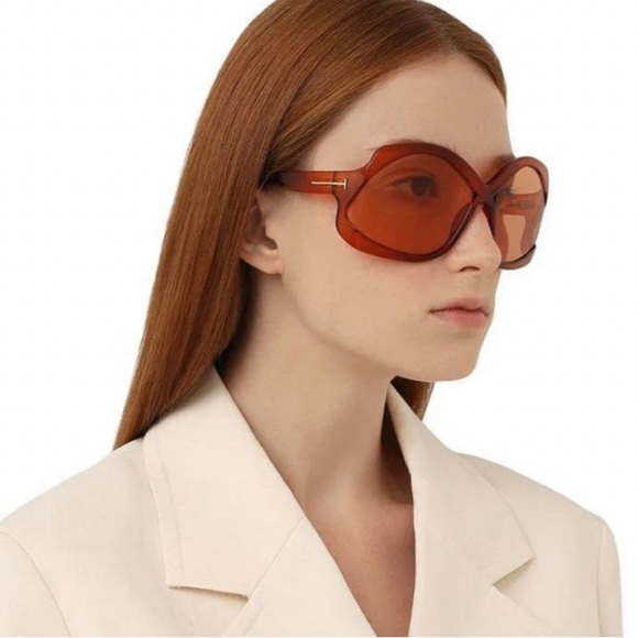 Tom Ford Cheyenne TF903 903 Sunglasses Crystal Orange 48E Authentic 68mm - Picture 1 of 13